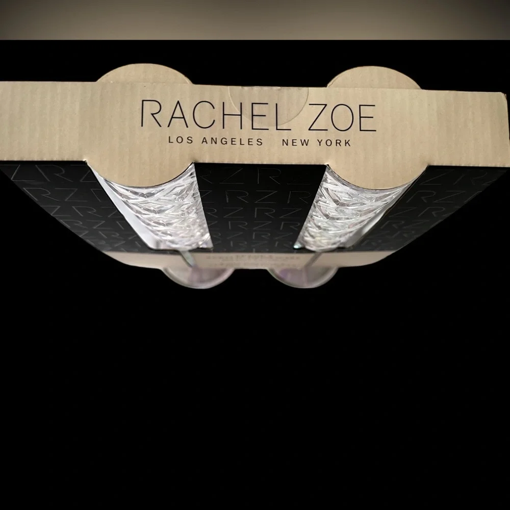 Rachel Zoe Plastic Champagne Glasses Set of 2 Clear Acrylic 5 oz BPA free. NEW - Picture 3 of 6